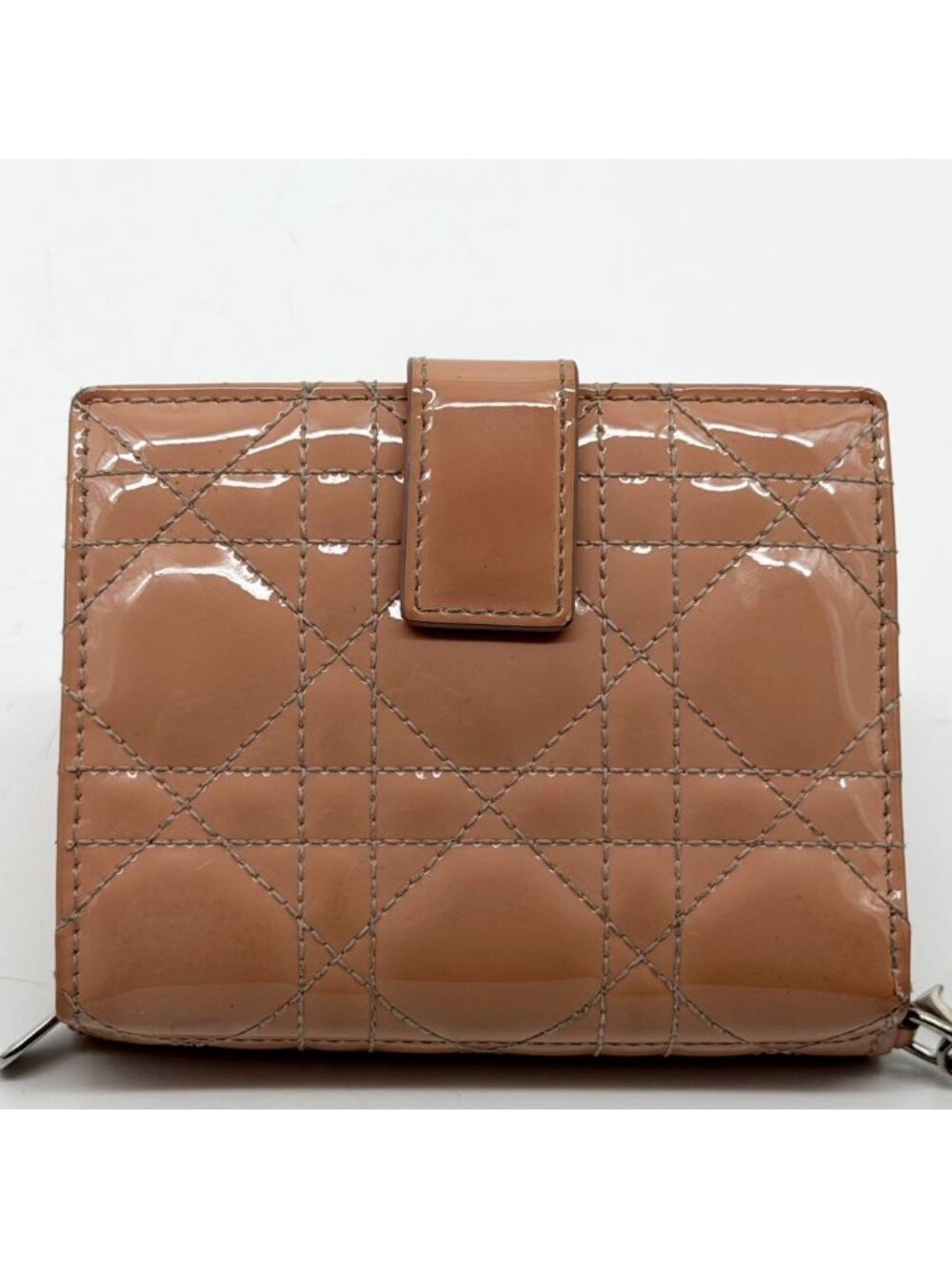 Dior Lady Dior Cannage Lotus Wallet Patent Pink - Picture 3 of 11
